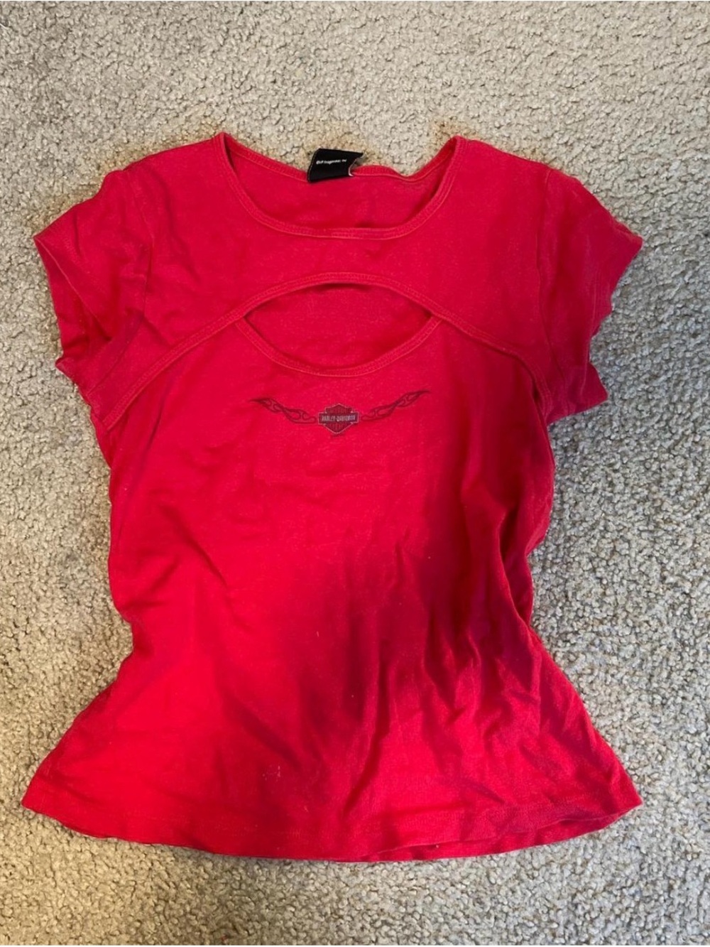 Harley-Davidson Bright Pink Short-Sleeve Cutout Tee